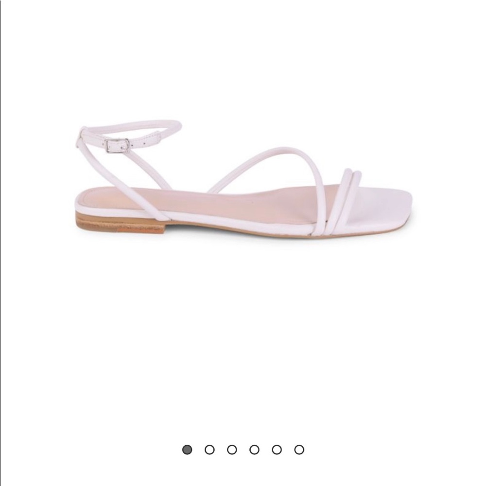 Marc Fisher LTD Mariella white leather flat sandals